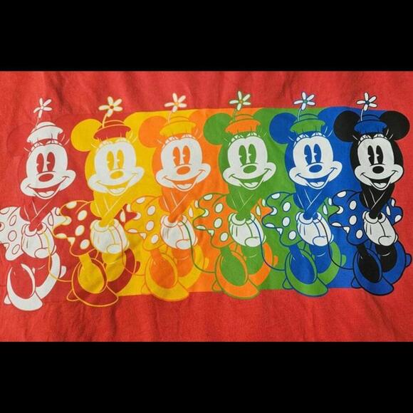 Vintage Disney Minnie Mouse Rainbow Crop Top Size Medium - Picture 2 of 7